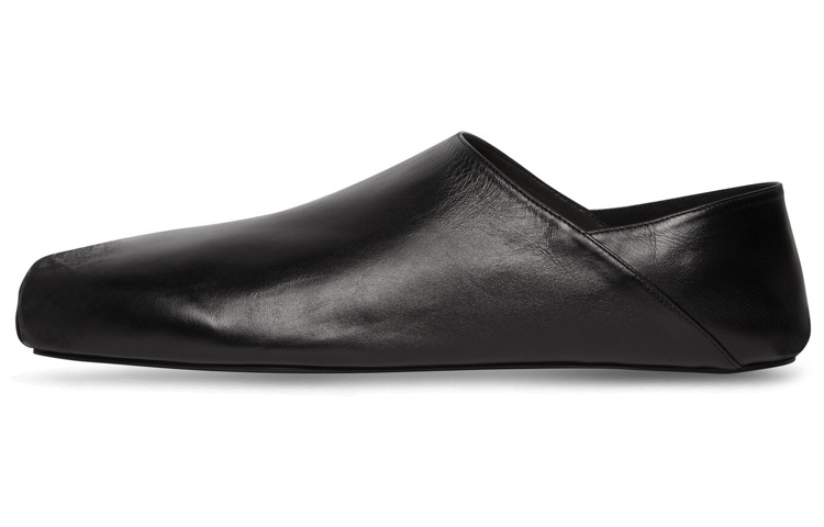 Balenciaga Soft Calf-Leather Square-Toe Slip On 'Black' 702072WBDH11000