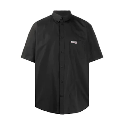 Balenciaga Solid Color Casual Short Sleeve Shirt Black. 621962TYB181000