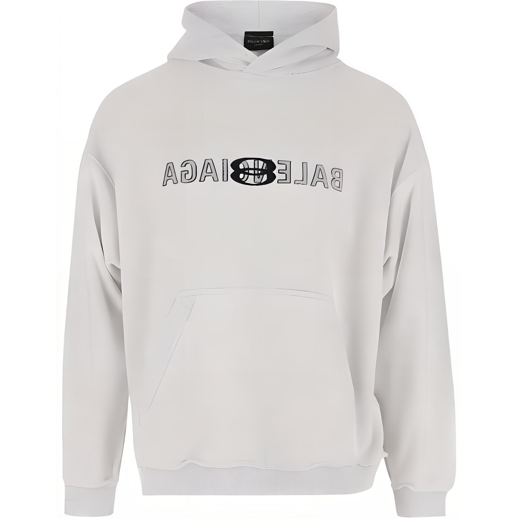 Balenciaga Solid Color Logo Hoodie Light Grey 790357TQVJ32569