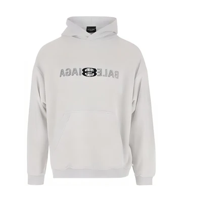 Balenciaga Solid Color Logo Hoodie Light Grey 790357TQVJ32569