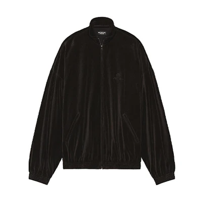 Balenciaga Solid Color Zip-Up Jacket Black Regular Fit Long Sleeve 659098TKQ121000
