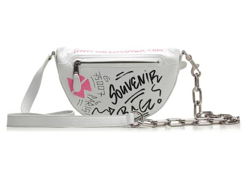 Balenciaga Souvenir Graffiti Belt Bag XXS White 圖 2