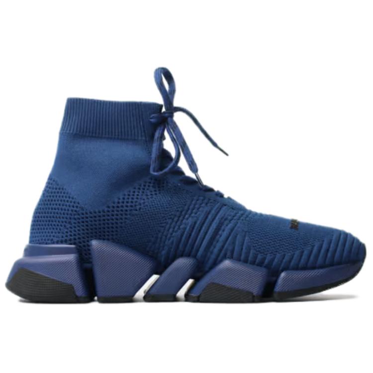 Order 발렌시아가 스피드 2.0 네이비 레이스업 스니커즈 617258W2DB24410