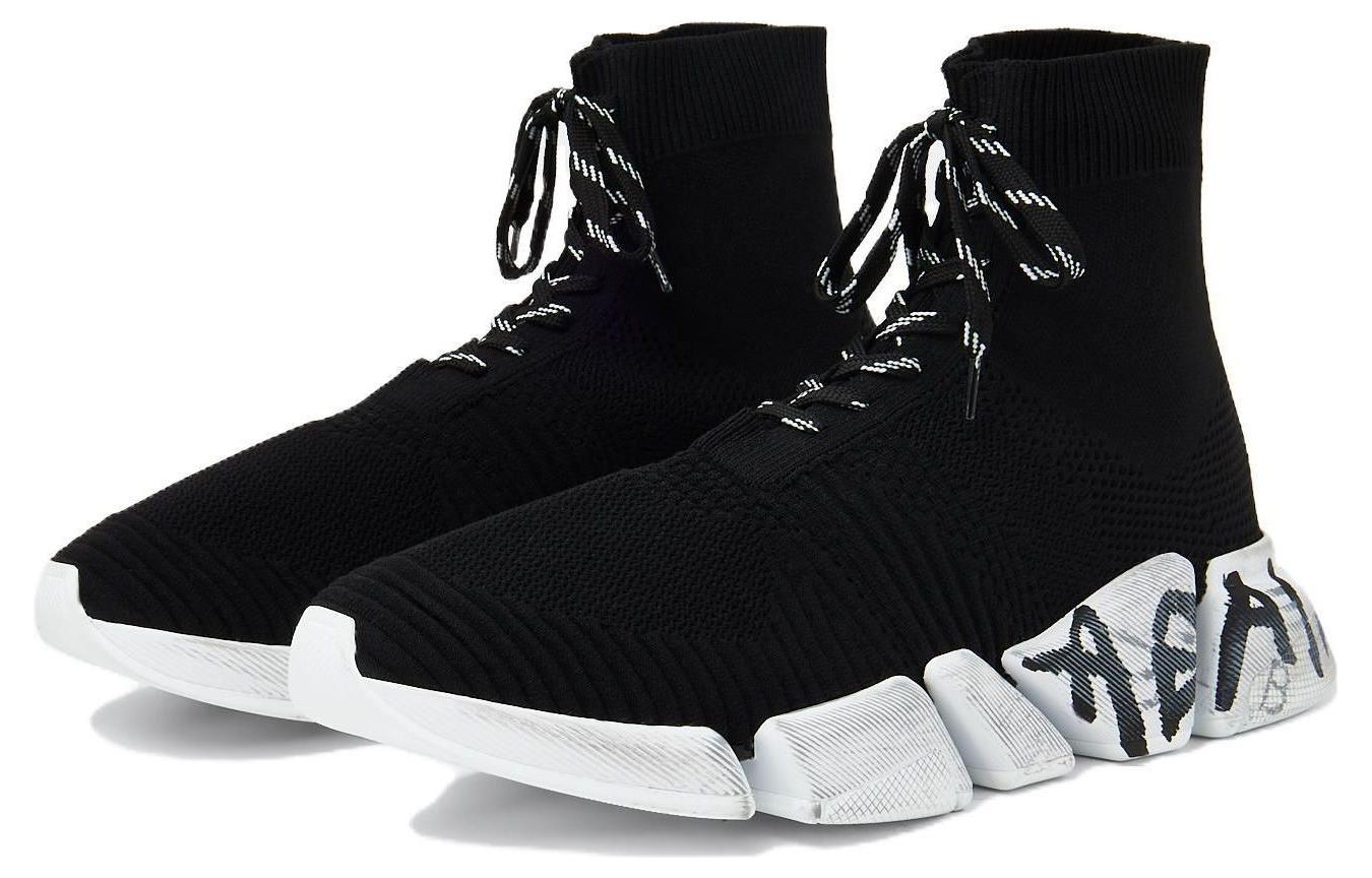 Lookbook Balenciaga Speed 2.0 Zapatillas 'Negro Tejido Reciclado y Suela Blanca' 617258W2DD41091