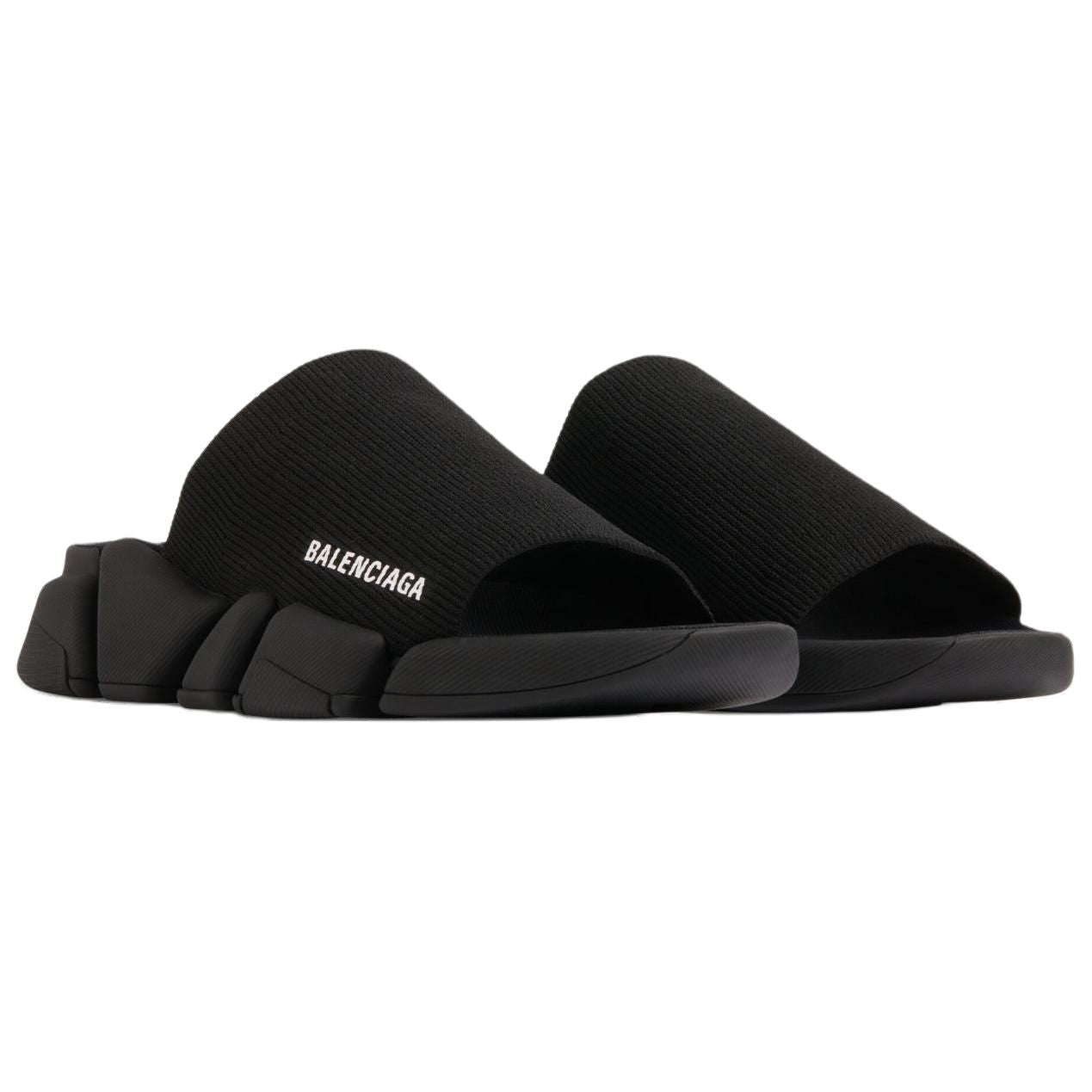 Lookbook 【採買上架 無需審核】Balenciaga 巴黎世家 Speed 2.0 織物 圓頭露趾時尚涼拖 男款 黑色