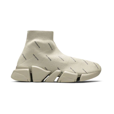 (W) Balenciaga Speed 2.0 Sneaker 'Allover Logo - Sand'