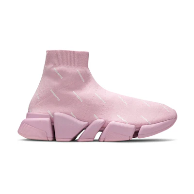 (W) Balenciaga Speed 2.0 Sneaker 'Allover Logo - Soft Pink'
