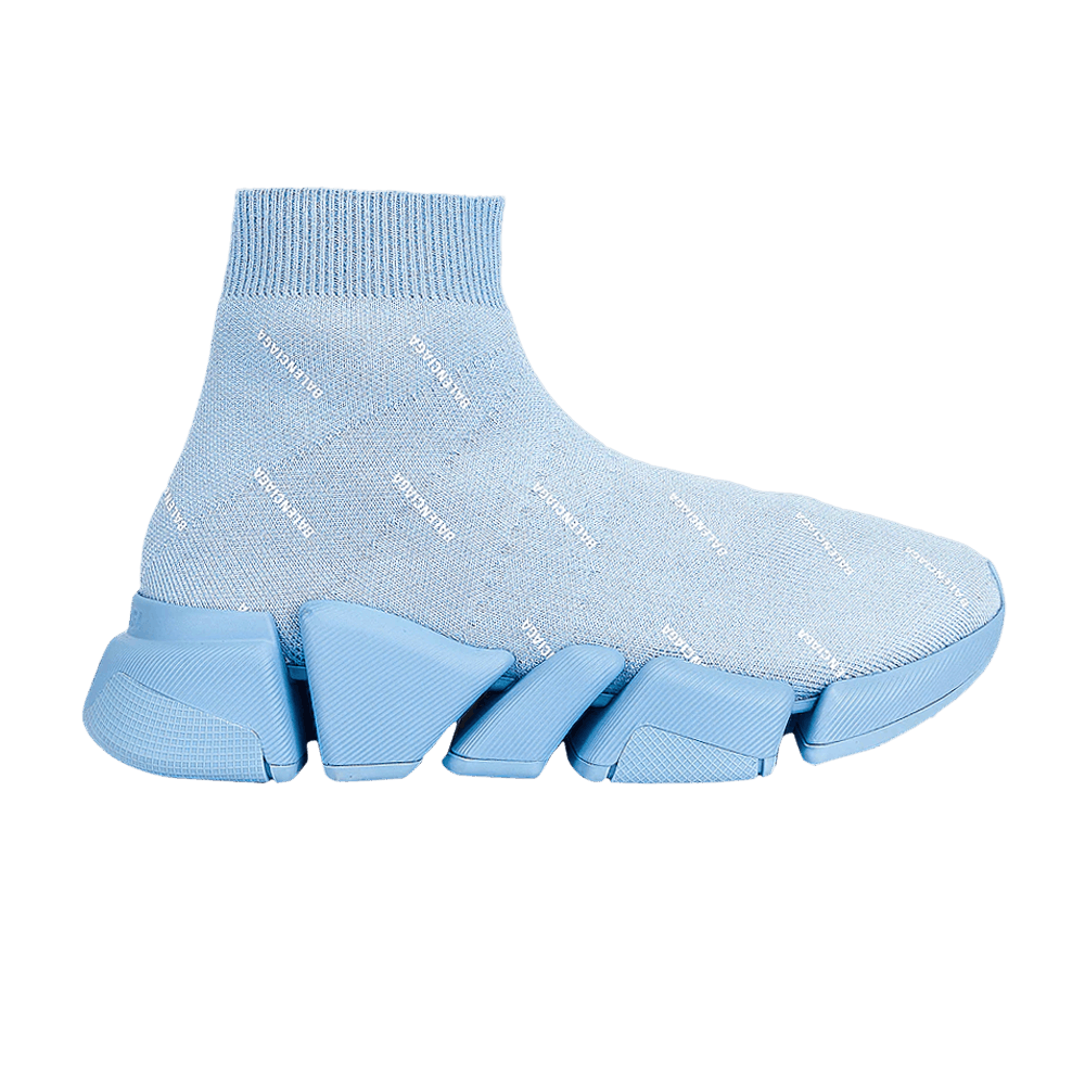 Balenciaga Speed 2.0 Sneaker 'Allover Logo - Soft Blue' 617239-W2DBO-4122