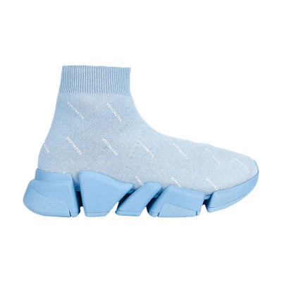 Balenciaga Speed 2.0 Sneaker 'Allover Logo - Soft Blue'