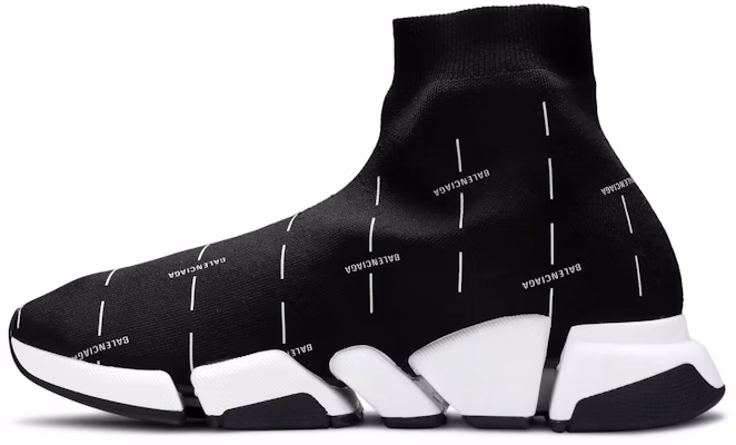 Balenciaga Speed 2.0 Sneaker 'Logo Hitam Cetakan Lesen' 645421-W2DBT-1090 Lookbook Balenciaga Speed 2.0 Sneaker 'Logo Hitam Cetakan Lesen' 645421-W2DBT-1090