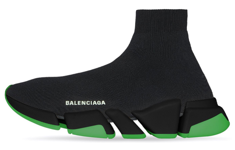 Balenciaga Speed 2.0 Sneaker 'Clear Sole - Black Neon Green' 654020-W2DI8-1038