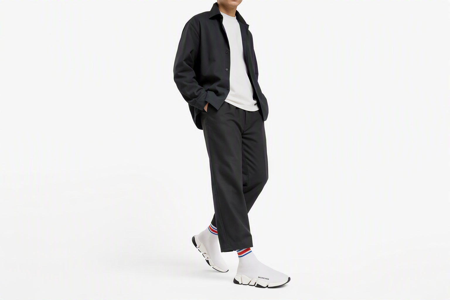 Order Balenciaga 巴黎世家 Speed 2.0 編織布透氣 時尚運動鞋 白彩色