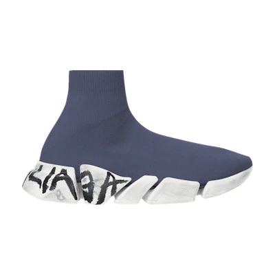 Balenciaga Speed 2.0 Sneaker 'Worn-Out Graffiti - Dark Grey'