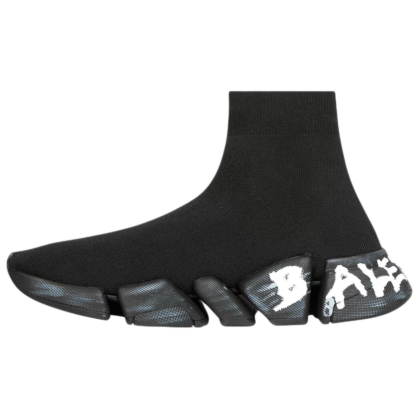 Balenciaga Speed 2.0 Sneaker 'Worn-Out Graffiti - Black White' 617239-W2DD4-1019