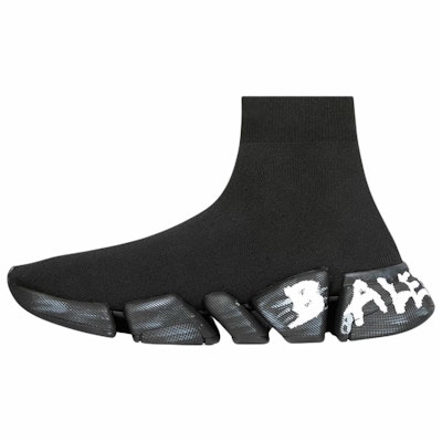 巴黎世家 Speed 2.0 破旧涂鸦黑白运动鞋 617239-W2DD4-1019 Buy 巴黎世家 Speed 2.0 破旧涂鸦黑白运动鞋 617239-W2DD4-1019