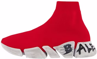 Balenciaga Speed 2.0 Sneaker 'Worn-Out Graffiti - Red' 617239W2DD46091 Balenciaga Speed 2.0 Sneaker 'Worn-Out Graffiti - Red' 617239W2DD46091