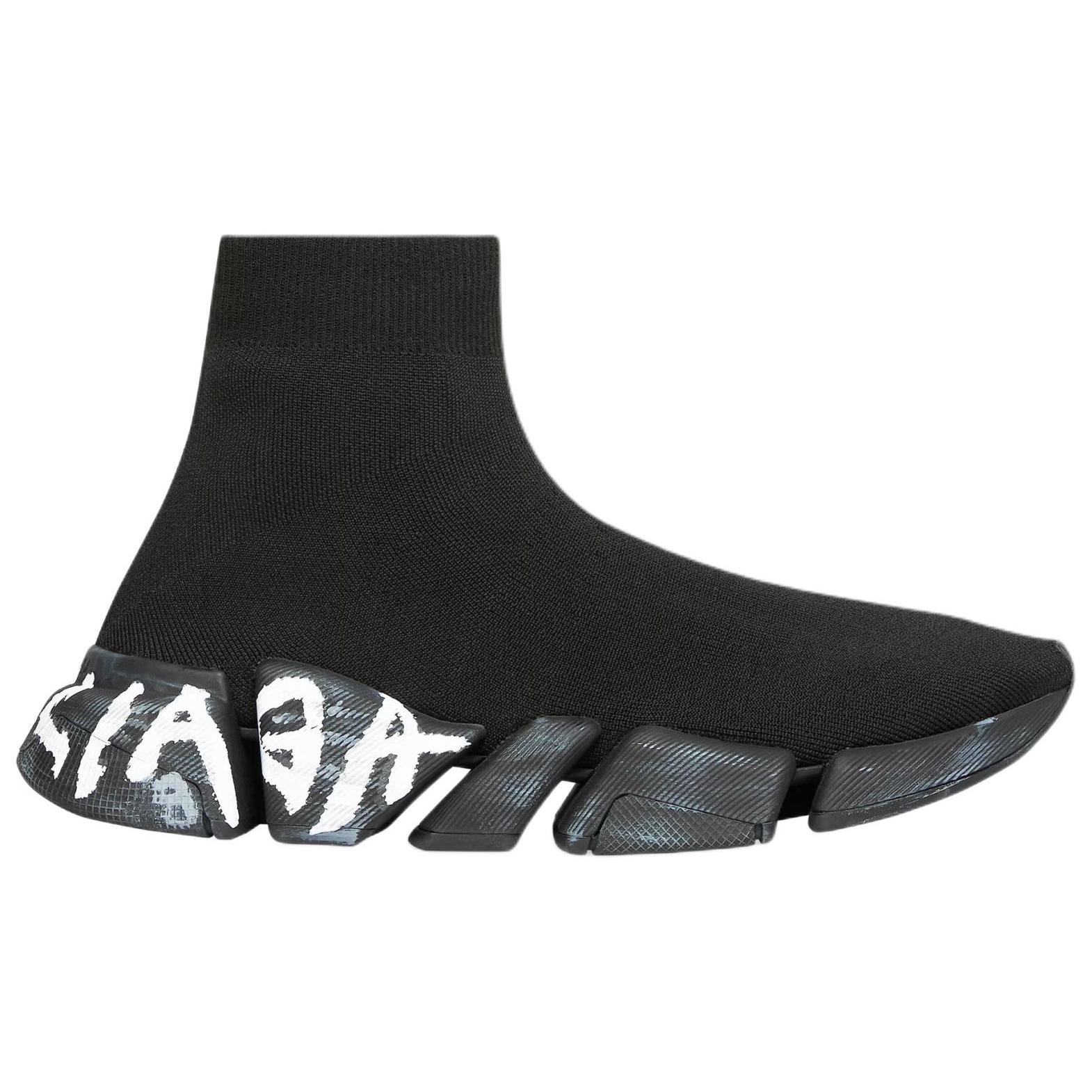 Order Balenciaga Speed 2.0 Sneaker ''Versleten Graffiti - Zwart Wit'' 617239-W2DD4-1019