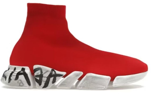 巴黎世家 Speed 2.0 运动鞋 '破旧涂鸦 - 红色' 617239W2DD46091 Order 巴黎世家 Speed 2.0 运动鞋 '破旧涂鸦 - 红色' 617239W2DD46091