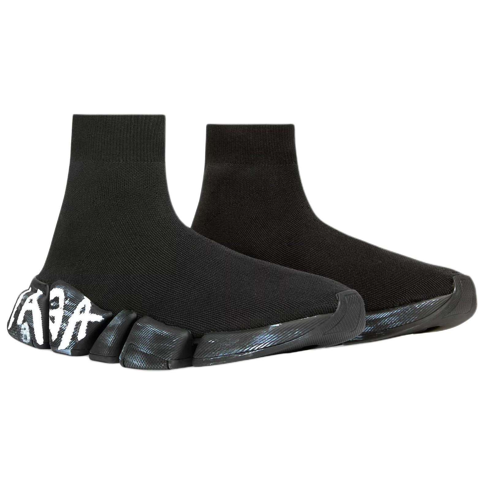 Lookbook Balenciaga Speed 2.0 Sneaker ''Versleten Graffiti - Zwart Wit'' 617239-W2DD4-1019