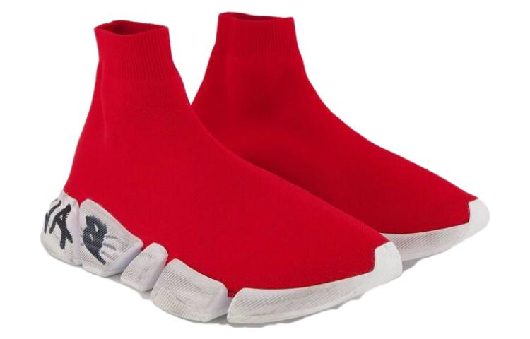 Balenciaga Speed 2.0 Sneaker 'Worn-Out Graffiti - Red' 圖 3