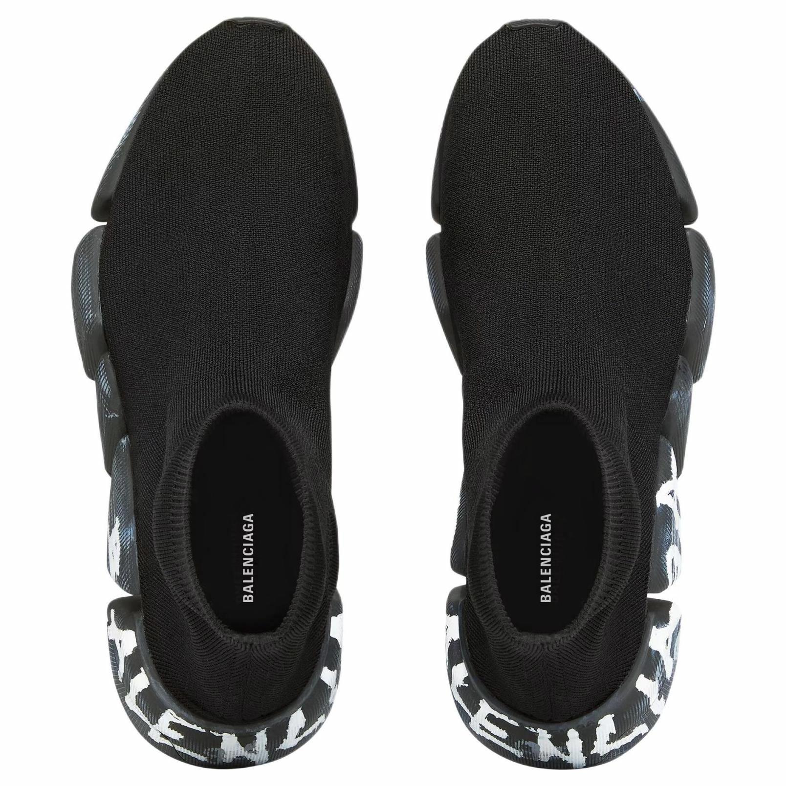Balenciaga Speed 2.0 Sneaker 'Worn-Out Graffiti - Black White' 圖 5