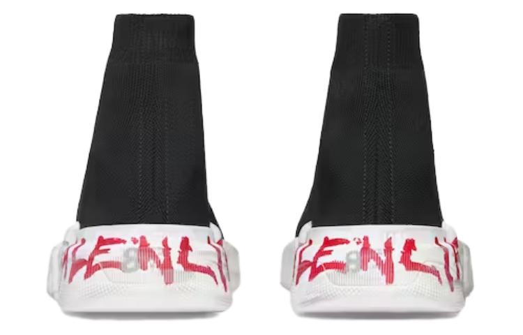 Balenciaga Speed 2.0 Sneakers 'Black Knit with Red Graffiti' 圖 4