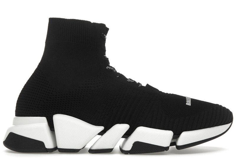 Balenciaga Speed 2 Lace Up Trainer 'Black White' 617258-W1702-1015
