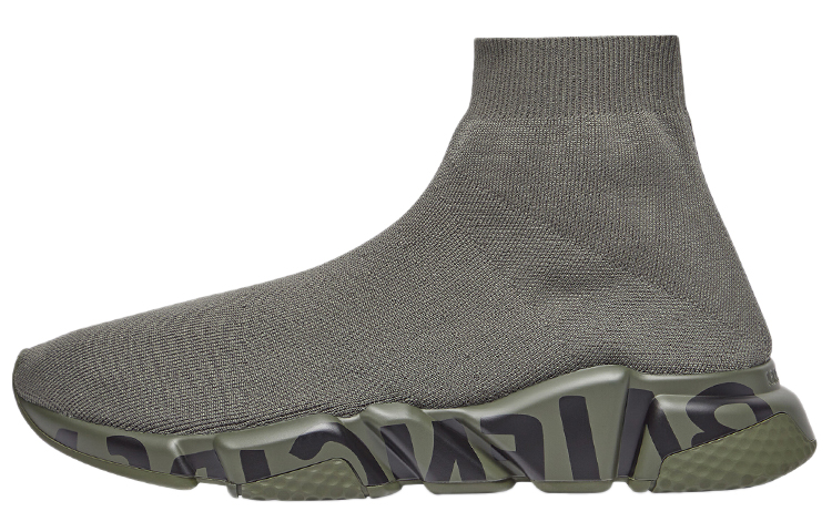 Balenciaga Speed Sneaker 'Midsole Graffiti - Kaki Black' 645334W2DB73110