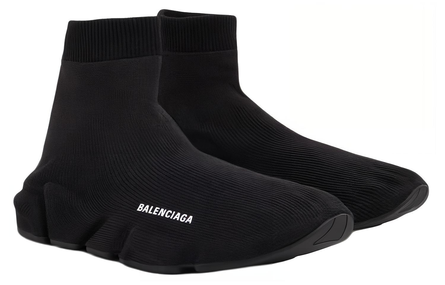 Shop Balenciaga Speed Penuh Rajut Hitam 731062W2L711000