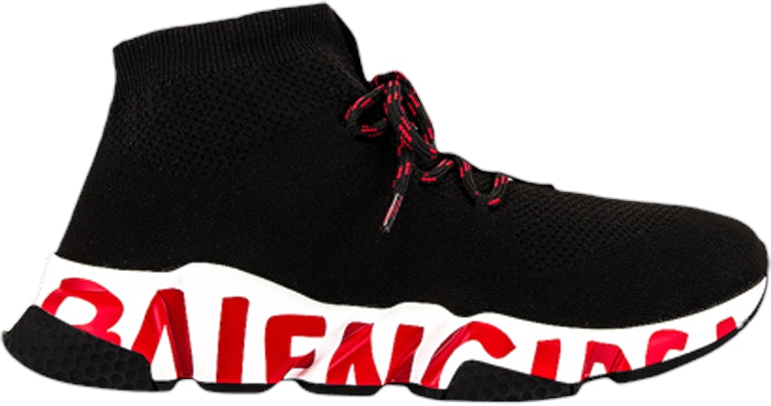balenciaga-speed-lace-up-graffiti-black-red