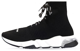 Balenciaga Speed Lace-Up Clear Sole 'Black White' 617255-W2DB6-1010 Balenciaga Speed Lace-Up Clear Sole 'Black White' 617255-W2DB6-1010