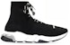 Balenciaga Speed Lace-Up Clear Sole 'Hitam Putih' 617255-W2DB6-1010
