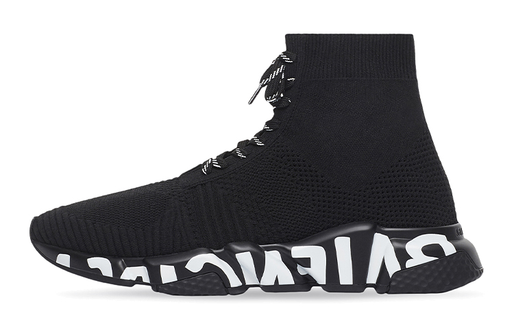Balenciaga Speed Lace-Up Sneaker 'Graffiti - Black' 617251W2DB71006