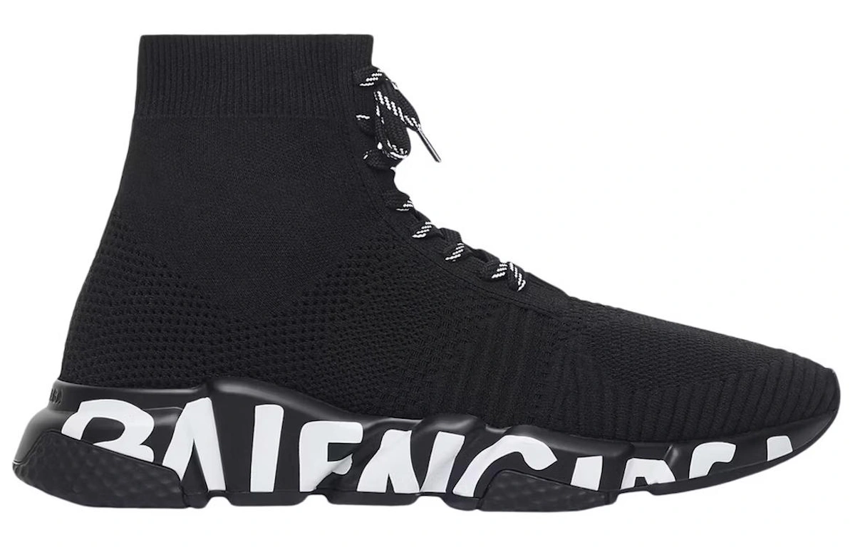 Balenciaga Speed Lace-Up Sneaker 'Graffiti - Black'