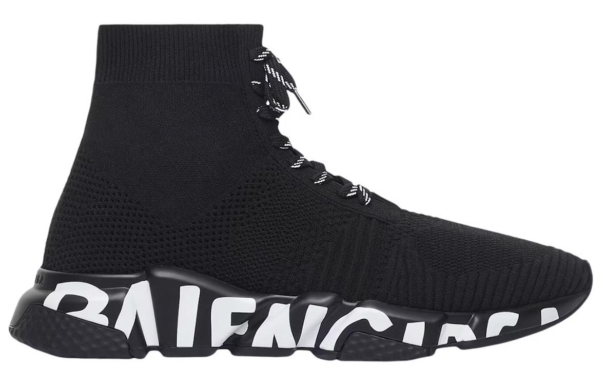 Lookbook Balenciaga Speed Lace-Up Sneaker 'Graffiti - Hitam' 617251W2DB71006