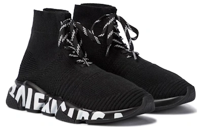 Balenciaga Speed Lace-Up Sneaker 'Graffiti - Black'