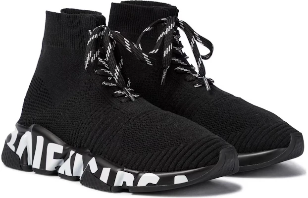Balenciaga Speed Lace-Up Sneaker 'Graffiti - Hitam' 617251W2DB71006 Shop Balenciaga Speed Lace-Up Sneaker 'Graffiti - Hitam' 617251W2DB71006