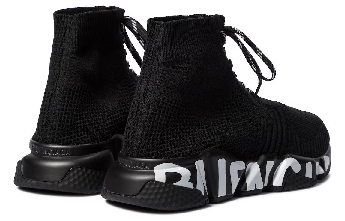 Sizing Balenciaga Speed Lace-Up Sneaker 'Graffiti - Hitam' 617251W2DB71006