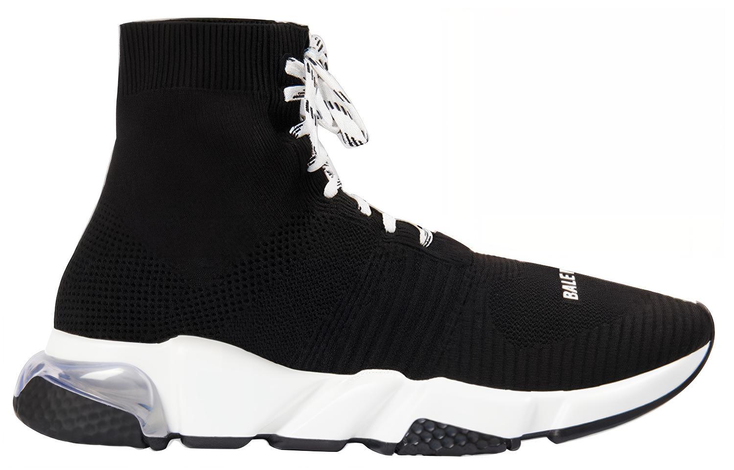 Order Balenciaga Speed Lace Up Trainer Hoog ''Zwart Clear'' 617255-W05GG-1010