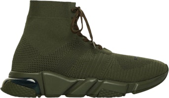 Balenciaga Speed Lace Up Trainer High 'Clear Sole - Khaki' 617255-W2DBL-3300 Balenciaga Speed Lace Up Trainer High 'Clear Sole - Khaki' 617255-W2DBL-3300