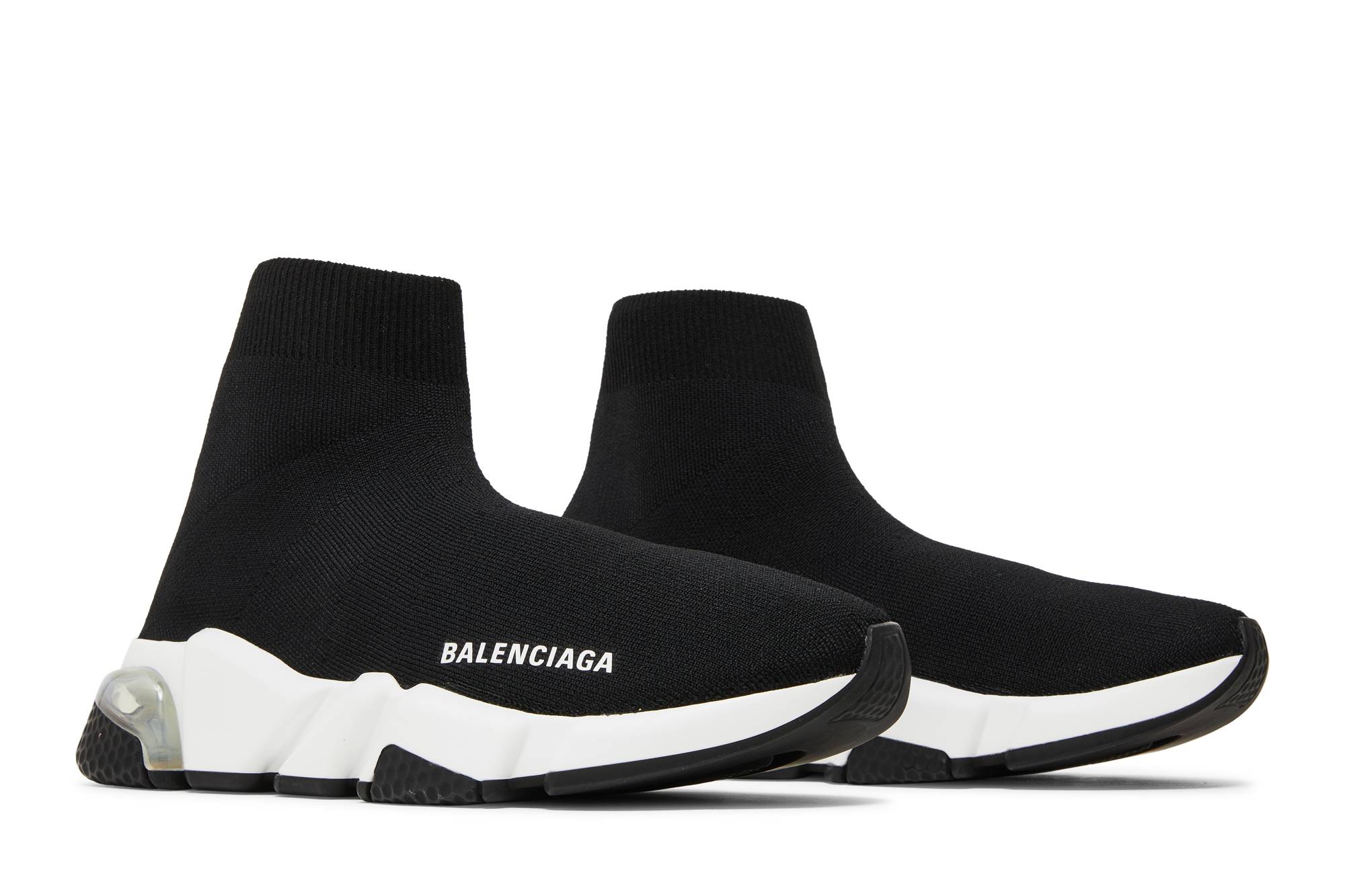 Cheap (W) Balenciaga Speed Sneaker 'Clear Sole - Hitam' 607543-W2DB6-1010