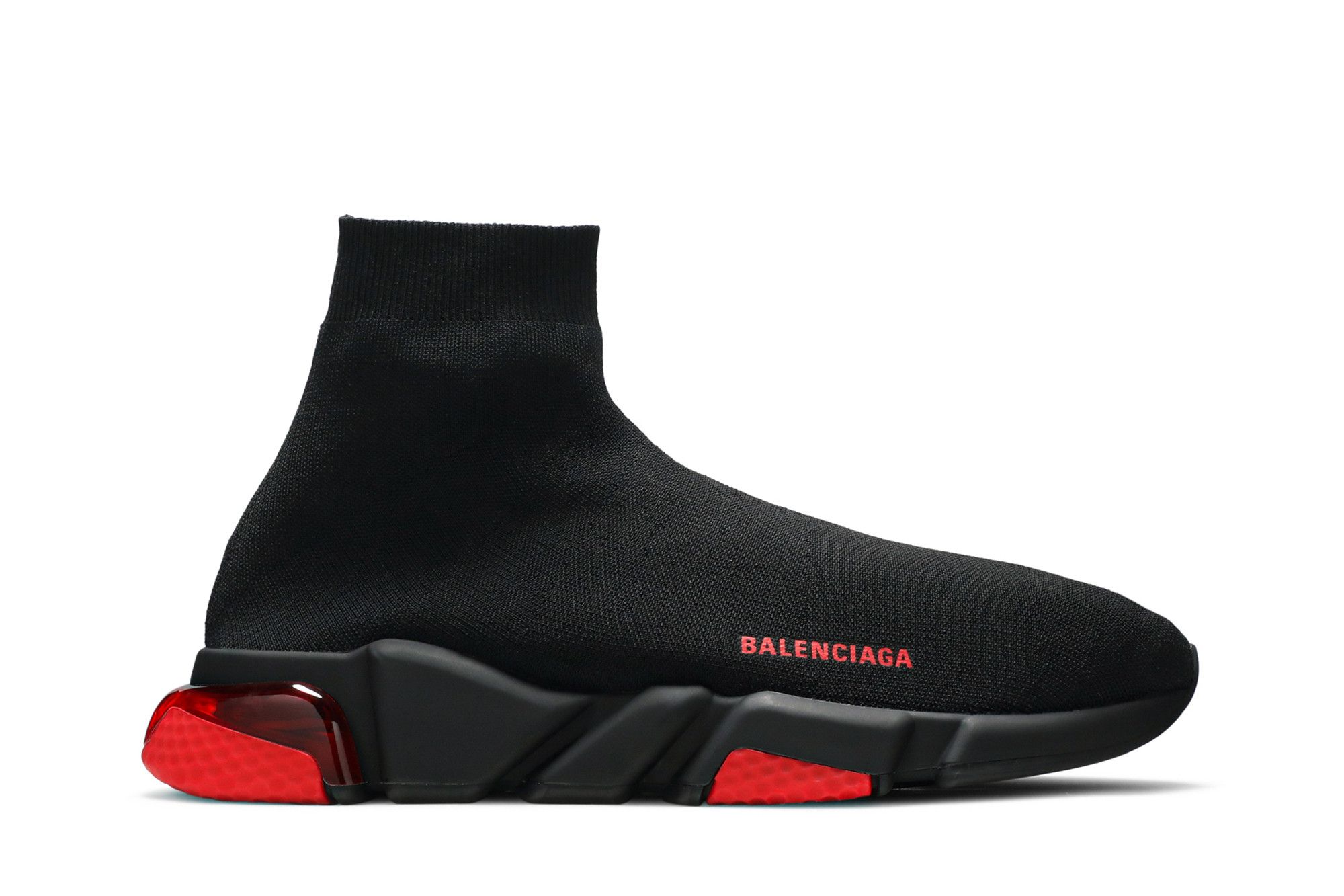 Balenciaga Speed Sneaker 'Clearsole - Black Red' 607544W05GH1061