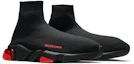 Cheap Balenciaga Speed Sneaker ''Semelle Transparente - Noir Rouge'' 607544W05GH1061