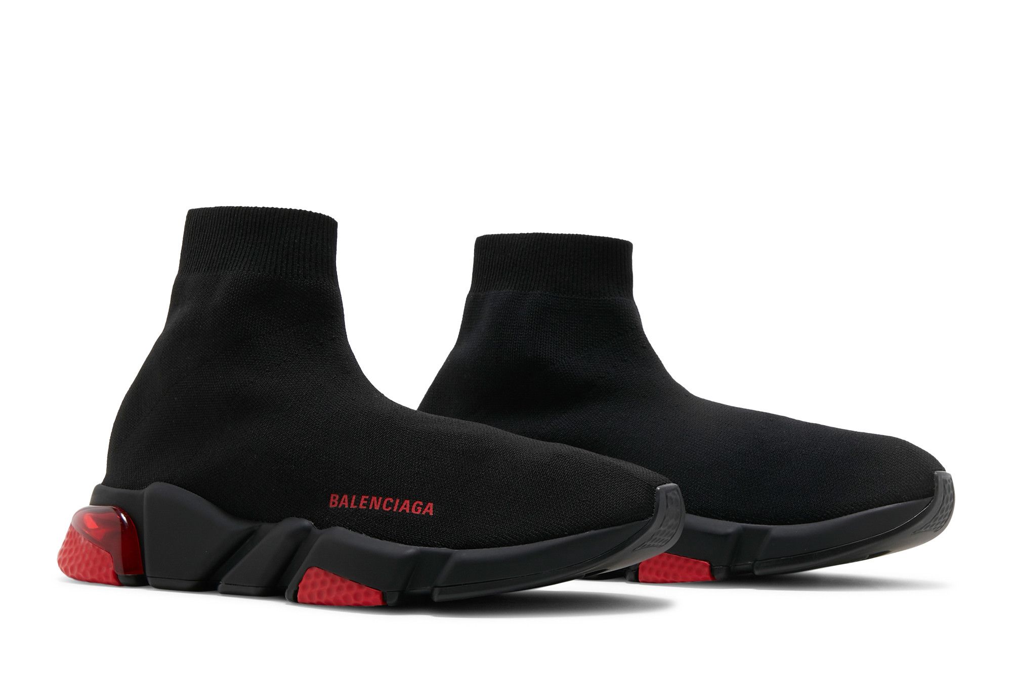 Cheap Balenciaga Speed Sneaker ''Clearsole - Schwarz Rot'' 607544W05GH1061-/-607544W2DI11016