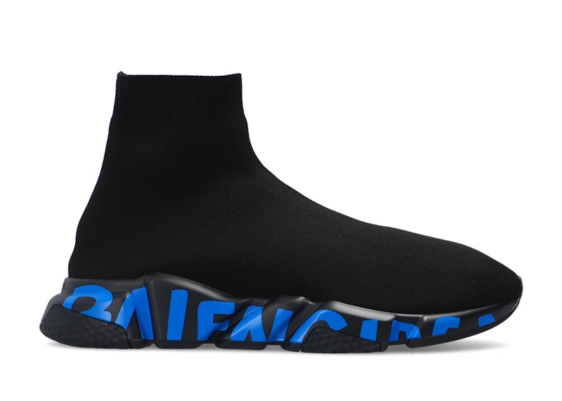 Buy Balenciaga Speed Sneaker 'Graffiti en la Suela - Negro Azul' 605972 W05GE 1140