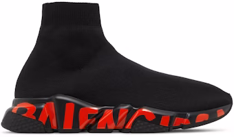 Balenciaga Speed Sneaker 'Midsole Graffiti - Black Red' 645334-W2DBY-1016 Balenciaga Speed Sneaker 'Midsole Graffiti - Black Red' 645334-W2DBY-1016