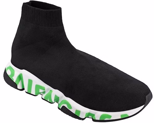 Balenciaga Speed Sneaker 'Midsole Graffiti - Black Green' 645334-W2DBN-1935 Lookbook Balenciaga Speed Sneaker 'Midsole Graffiti - Black Green' 645334-W2DBN-1935