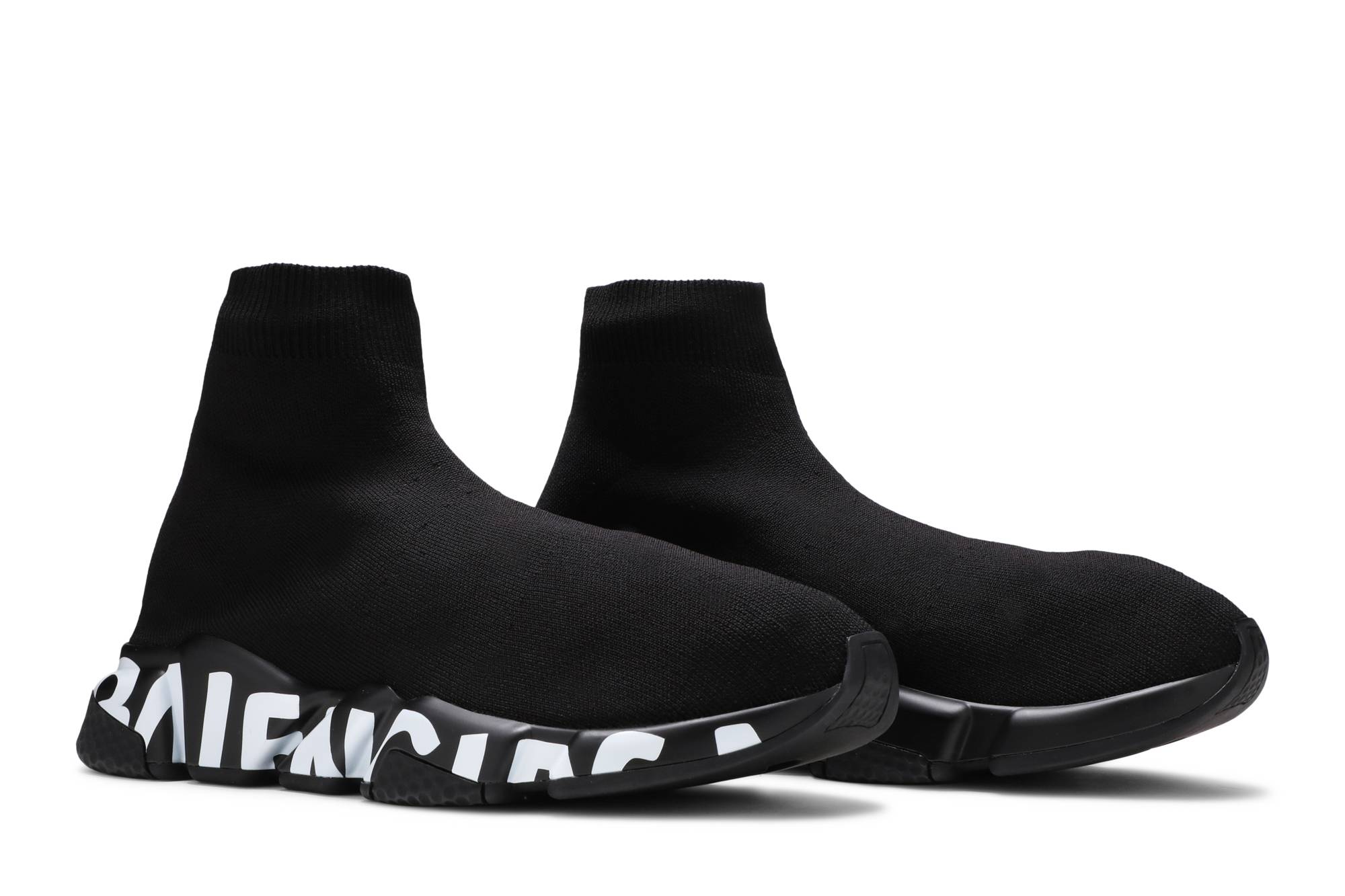 Cheap バレンシアガ スピード スニーカー "落書き" (黒白) 645334-W2DB7-1006