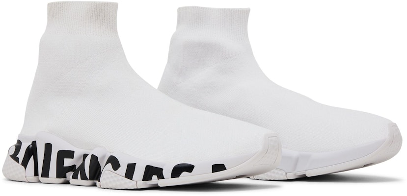 巴黎世家速度运动鞋“中底涂鸦 - 白黑” 645334W2DB71901 Cheap 巴黎世家速度运动鞋“中底涂鸦 - 白黑” 645334W2DB71901