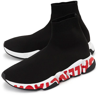 Balenciaga Speed Trainer 'Graffiti - Hitam Merah' 605972W05GE1095 Shop Balenciaga Speed Trainer 'Graffiti - Hitam Merah' 605972W05GE1095